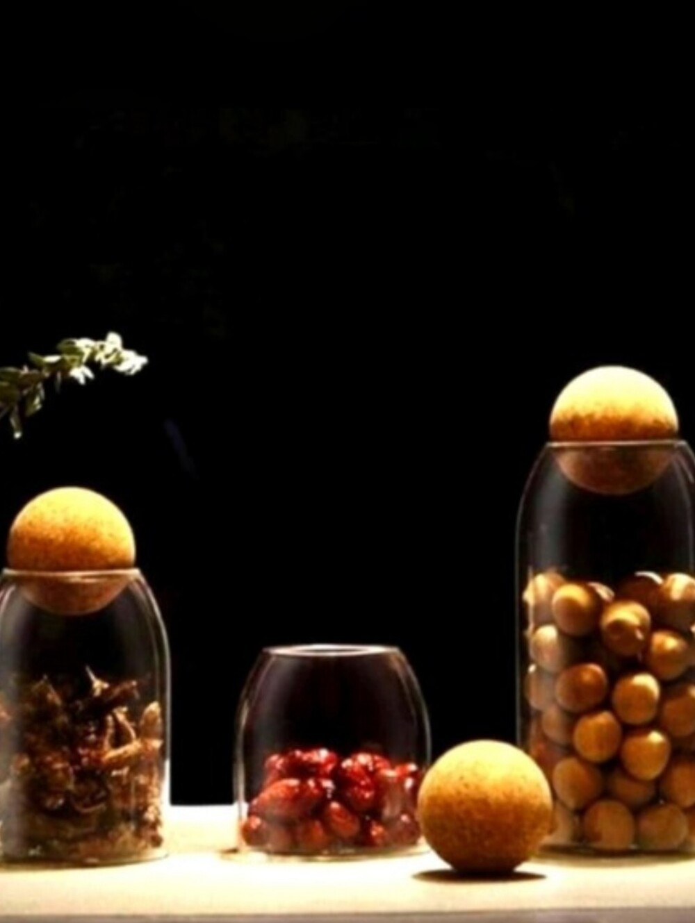 NWT Wondrwood tapered cork & glass storage jars 3 - Picture 2 of 12